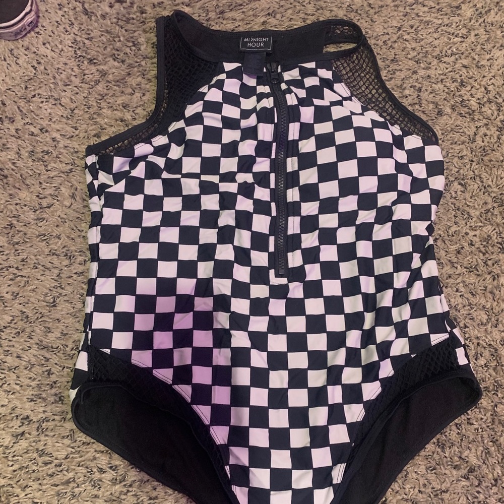 checkerboard swimsuit
